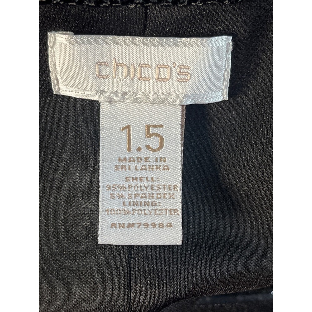 Chico's Black Jumpsuit Women's 1.5 Wide Leg Draped Strapless Removable Straps - Picture 3 of 9